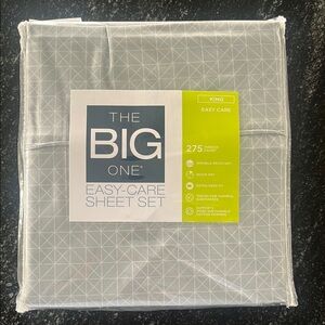 The Big One Gray Geometric Sheet Set